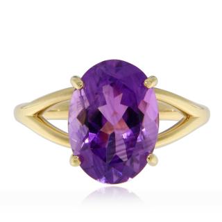 Inel Aur Galen 14k Ametist Natural - Stil si Energie Pozitiva