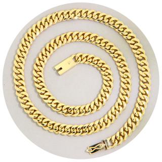 Lant Miami Cuban Plin Lucrat Manual Aur 14k Galben - Stil si Durabilitate