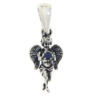 Pandant Argint 925 Safir de Ceylon Natural - Ingeras Moon Angel
