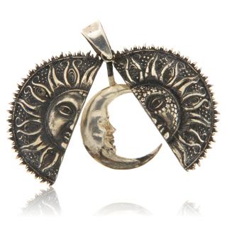 Pandant Argint 925 Soare si Luna 2 in 1 - Yin si Yang