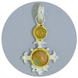 Pandantiv Argint 925 Accente Aurite Opal Etiopian Natural - Mistic, Rafinat