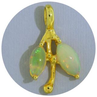 Pandantiv Argint 925 Aurit Opal Etiopian Natural - Lumina si Energie