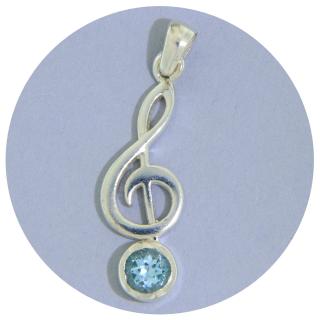 Pandantiv Argint 925 Cheia Sol Topaz Natural - Stralucire si Armonie