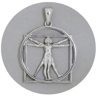 Pandantiv Argint 925 Omul Vitruvian - Echilibru si Perfectiune