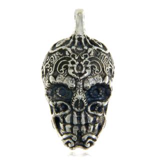 Pandantiv Argint 925 Oxidat Mexican Skull ,   Simbol al Vietii si Reinnoirii