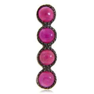 Pandantiv Argint 925 Rodiu Negru Rubin Natural - Distinct si Rafinat