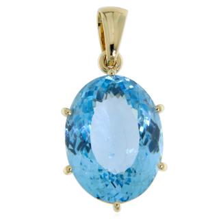 Pandantiv Aur 14 k Galben Topaz Natural - Luminos, Rafinat