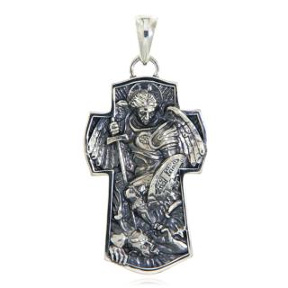 Pandantiv Masiv Argint 925 Oxidat Arhanghelul Mihail - Protectie si Dreptate Divina