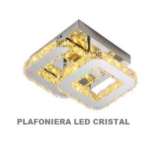 PLAFONIERA LED CRISTAL LJ. CH PATRAT 2X24W