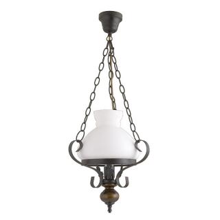 SUSPENSIE  PETRONEL 7076 CU 1 BRAT NEGRU MAT ALB E27 1X60W D320X380MM