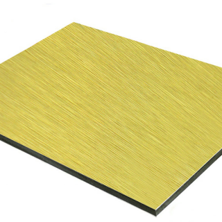 Placa Aluminiu Compozit Bond Dibond Alucobond Brushed Gold 3 mm x 1220 x 3050 mm