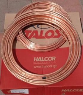 Teava cupru Colac Halcor refrigerata aer conditionat neizolata 19.05 x 0.87 mm, rola 15 metri