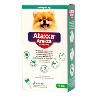 ATAXXA 200 mg-40 mg(0-4 kg) ,   Cutie cu 3 Pipete Spot-On