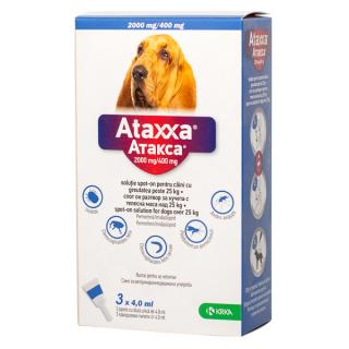 ATAXXA 2000 mg-400 mg(25-40 kg) ,   Cutie cu 3 Pipete Spot-On