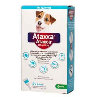 ATAXXA 500 mg-100 mg(4-10 kg) ,   Cutie cu 3 Pipete Spot-On