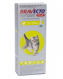 Bravecto Plus Cat spot on 112,5 mg (1,2-2,8 kg) - o pipeta