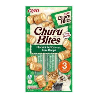 Churu Bites Recompense pentru Pisici cu Pui si Ton fara cereale - 3 x 10 g