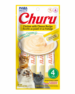 Churu Creamy Piure Recompense pentru Pisici cu Pui si Branza - 4 x 14 g