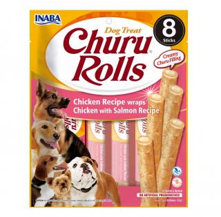 Churu Rolls Recompense pentru Caini cu Pui si Somon, fara cereale - 8 x 12 g
