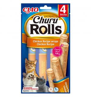Churu Rolls Recompense pentru Pisici cu Pui, fara cereale - 8 x 12 g