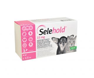 Selehold 15 mg (sub 2.5 kg) ,   Cutie cu 3 Pipete Spot-On