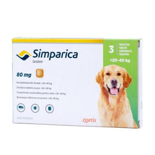 Simparica 80 mg (20-40 kg) - 3 comprimate masticabile