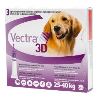 Vectra 3D Dog 25-40 kg spot-on - cutie cu 3 pipete