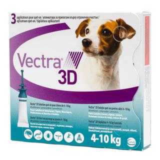 Vectra 3D Dog 4-10 kg spot-on - cutie cu 3 pipete