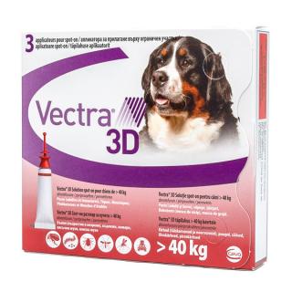 Vectra 3D Dog +40 kg spot-on - cutie cu 3 pipete