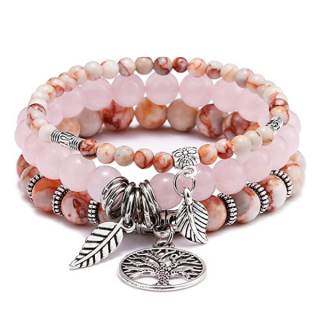 Set bratari Charm Copacul Vietii roz