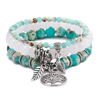 Set bratari Charm Copacul Vietii turcoaz