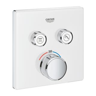 Baterie dus alba incastrata cu termostat Grohtherm Smartcontrol Grohe cu 2 iesiri - Copie