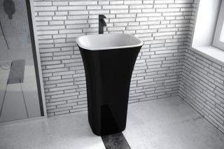 Lavoar pe pardoseala Assos Besco negru-alb 40x50 cm