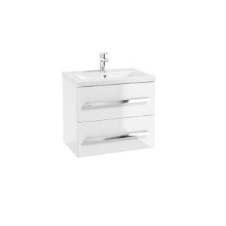 Set mobilier suspendat baie alb lucios Granada si lavoar 60 cm