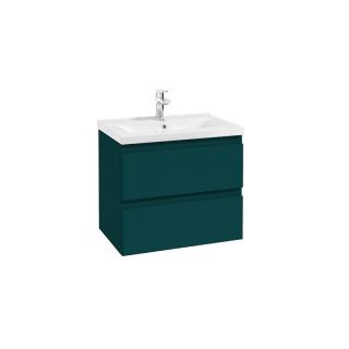 Set mobilier suspendat baie verde inchis mat Como Defra si lavoar 60 cm