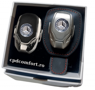 Set cadou  suport ochelari  odorizant auto cu logo metalic - Mercedes