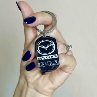 Breloc MAZDA personalizat cu numar auto