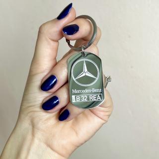 Breloc MERCEDES personalizat cu numar auto