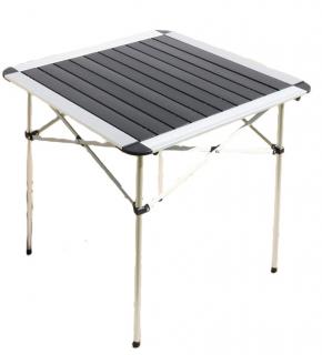 Masa din aluminiu pentru camping Countryside, Sarcina max 50 kg, 70 x 70 x 70 cm, Negru Argintiu