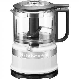 Mini tocator KITCHENAID Classic 5KFC3516EWH, 0.83l, 240W, 2 treapte viteza, alb-negru