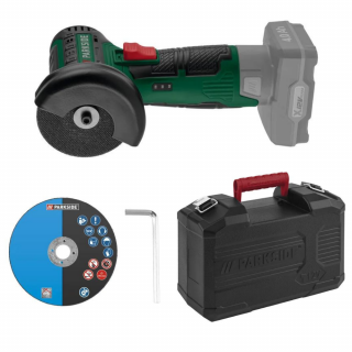 Polizor unghiular ( flex ) pe acumulator PARKSIDE PWSA 12 C3, 12 V, 19.000 rpm , 76 mm diametru disc, fara baterie si incarcator, Accesorii incluse Verde