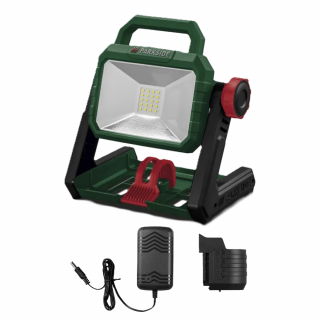 Reflector cu LED portabil Parkside PLSA 20-Li A1, fara acumulator, 2300 lm, Temperatura 5700K, Carlig incorporat, Filet de 1 4 si 5 8, Verde