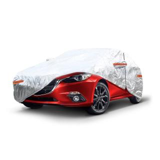 Prelata auto argintie marimea L 480 x 180 x 120cm, BMW 3, Ford Focus, Mazda 323, Opel Astra, Renault Megane,  Golf