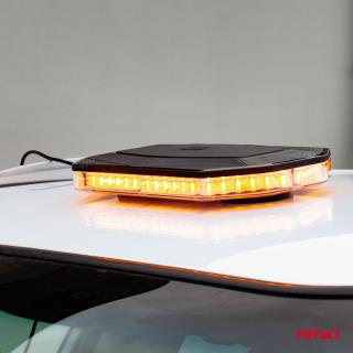 Rampa luminoasa girofar, culoare Orange, alimentare 12 24V, 48 LED-uri, protectie IP56, montaj cu magnet