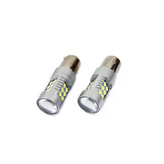 Set becuri auto cu LED CANBUS P21W BA15S 24 SMD 6.2W Alb 12 24V