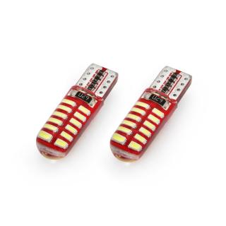 Set becuri auto cu LED CANBUS T10e W5W 24 SMD SILCA Alb 12V