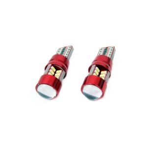 Set becuri auto cu LED CANBUS T10e W5W 27 SMD Alb 12V 24V