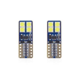 Set becuri auto cu LED CANBUS T10e W5W 8 SMD Alb 12-24V