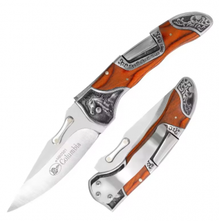 Briceag EDC12, Camping  Drumetie, Otel Inoxidabil 7Cr13, Maner Lemn, 20.5 cm