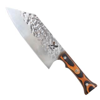 Cutit Finesse, Bucatarie  Camping, Finisaj Hammered Lucios, Otel 5Cr13, Maner Lemn Pakka, 29.5 cm